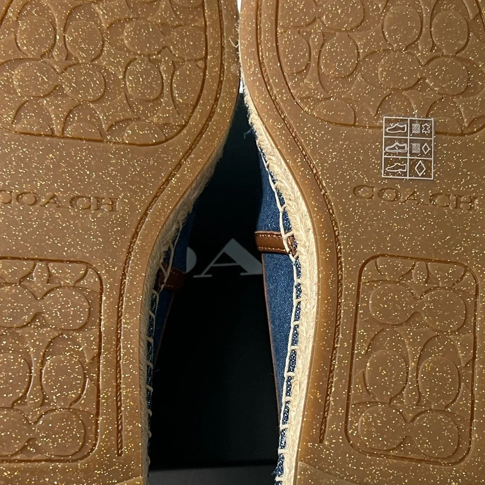 Coach Denim Slip-on Carson ESPADRILLE Size 7B WITH PRAIRIE SOUVENIRS NWT